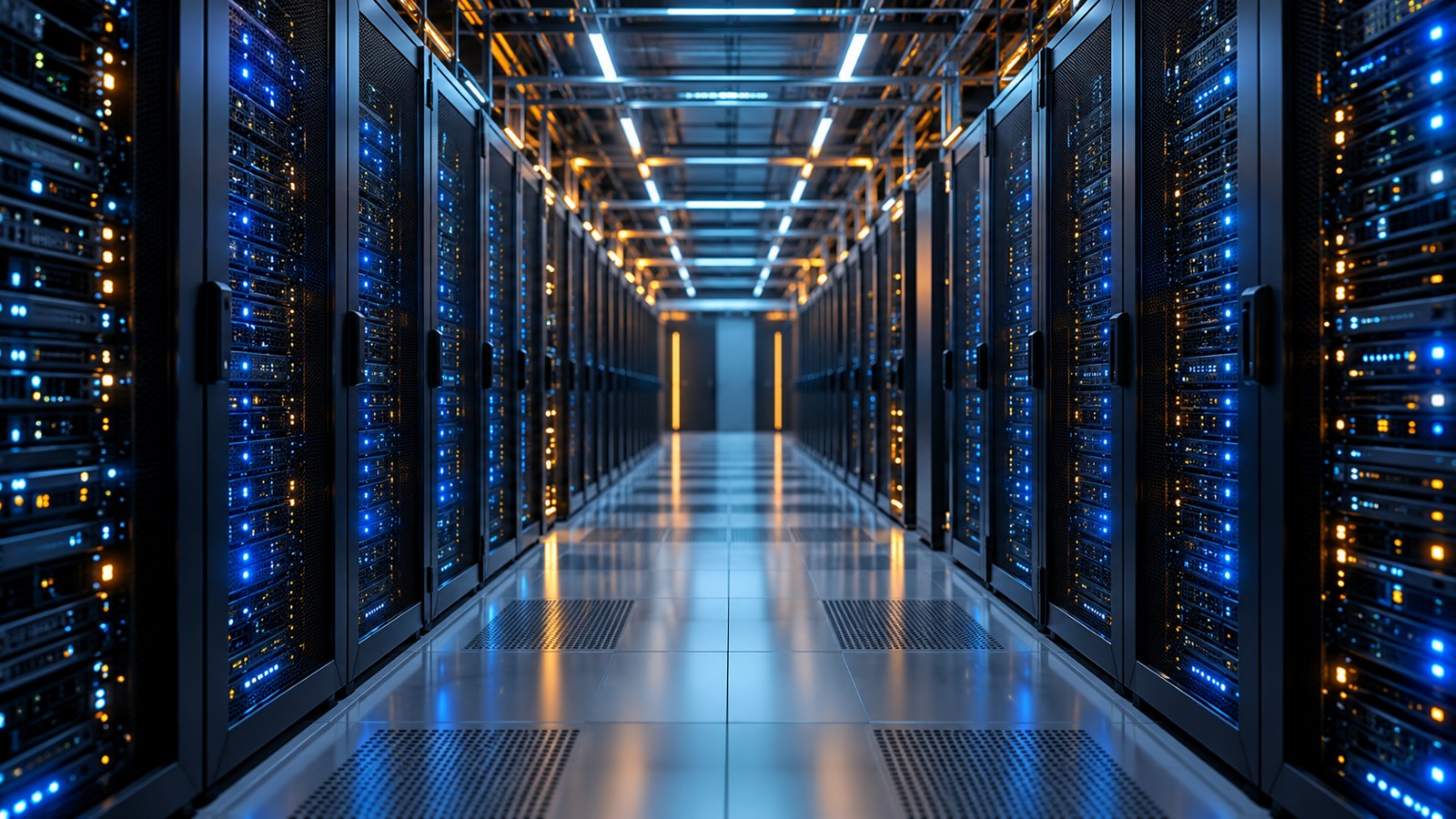 AI-generated editorial illustration of data-centre servers; not a photograph of Meta’s facilities