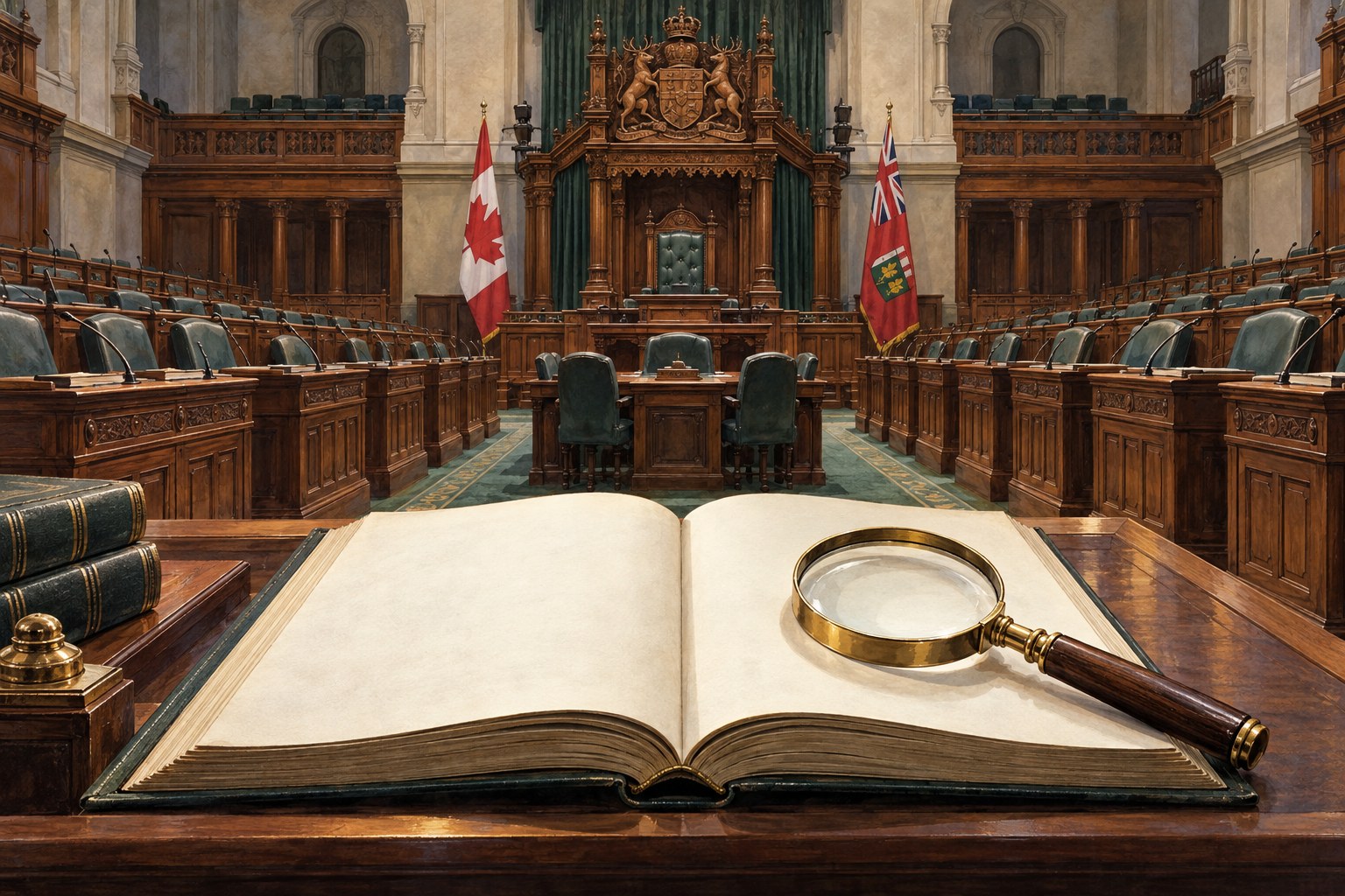 AI-generated archive illustration symbolizing Ontario public safety; not the Belleville investigation