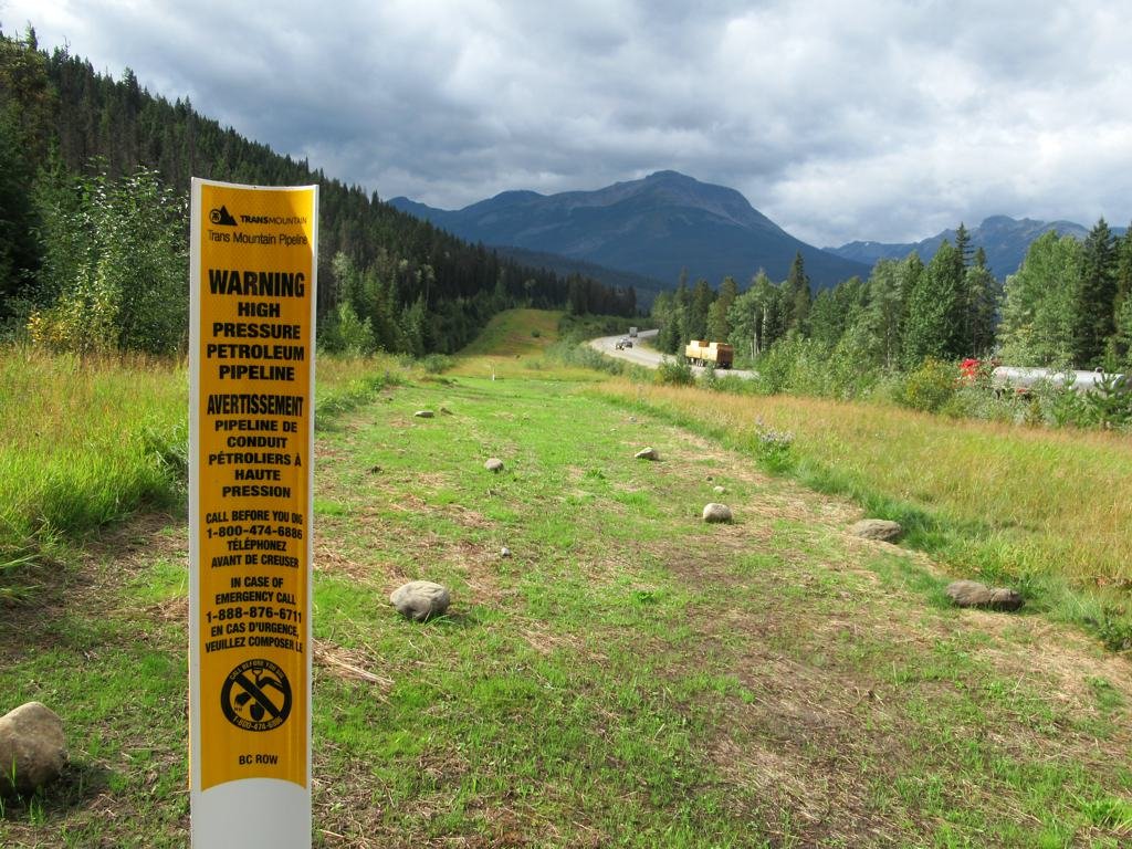 Existing Trans Mountain pipeline photographed by David Stanley in September 2021; representative file photo, not construction of the proposed Pacific Link pipeline
