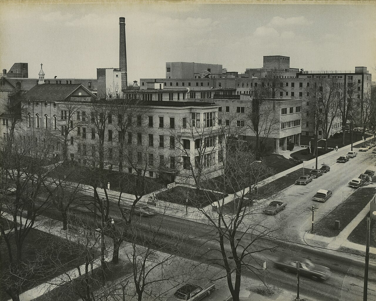 Archival 1964 view of St. Joseph’s Hospital on Grosvenor Street, London, from the Sisters of St. Joseph in Canada Archives; not Parkwood Institute